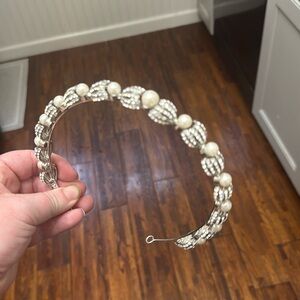 Pearl bejeweled bridal headband
